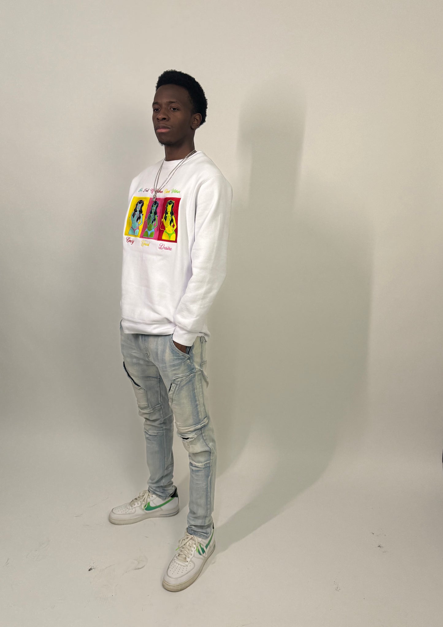 White sweatshirt