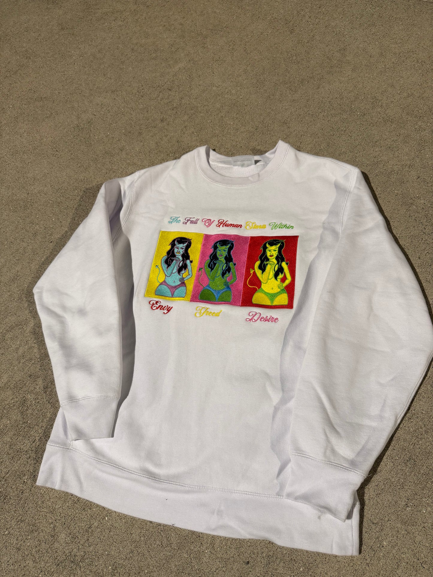White sweatshirt